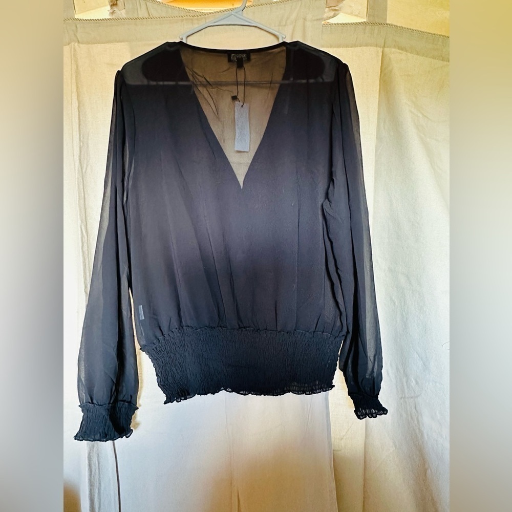 NWT Zenobia Black Blouse 3XL